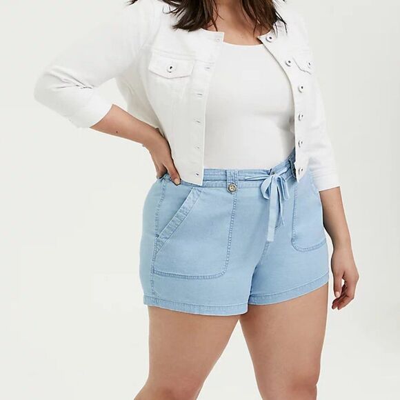 🆕Torrid Drawstring Short Short - Chambray Blue 16 - Picture 3 of 4